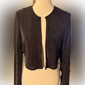 Onyx Nite long sleeved top, black glitter, glamorous L